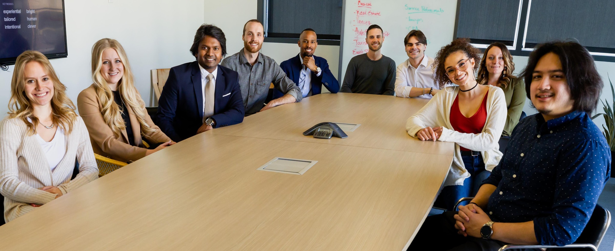 Diverse business leaders collaborating during an executive strategy meeting